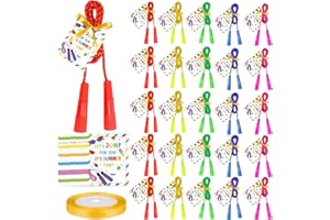 BAILIYAKE 25 Set End of Year Student Gifts for Student from Teacher-7.7ft Rainbow Jump Ropes Bulk with Classroom Gifts Cards for Students，Adjustable Skipping Ropes for Classroom Exchange Outdoor Party School Games