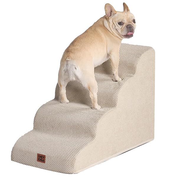 EHEYCIGA CURVED DOG STAIRS RAMP FOR HIGH BEDS...