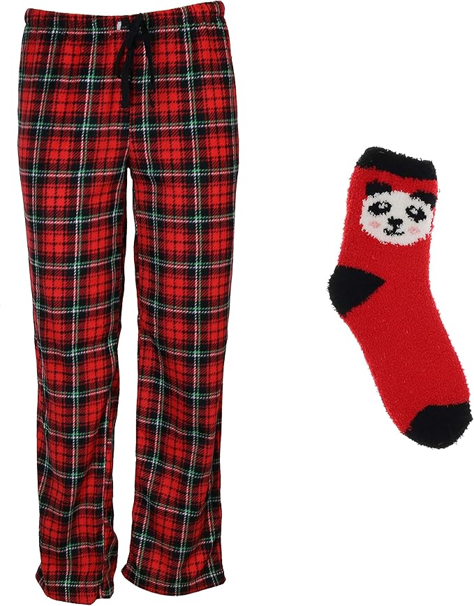 Pillow Talk Women's Christmas Holiday Fuzzy Pajamas and Sock Set at
