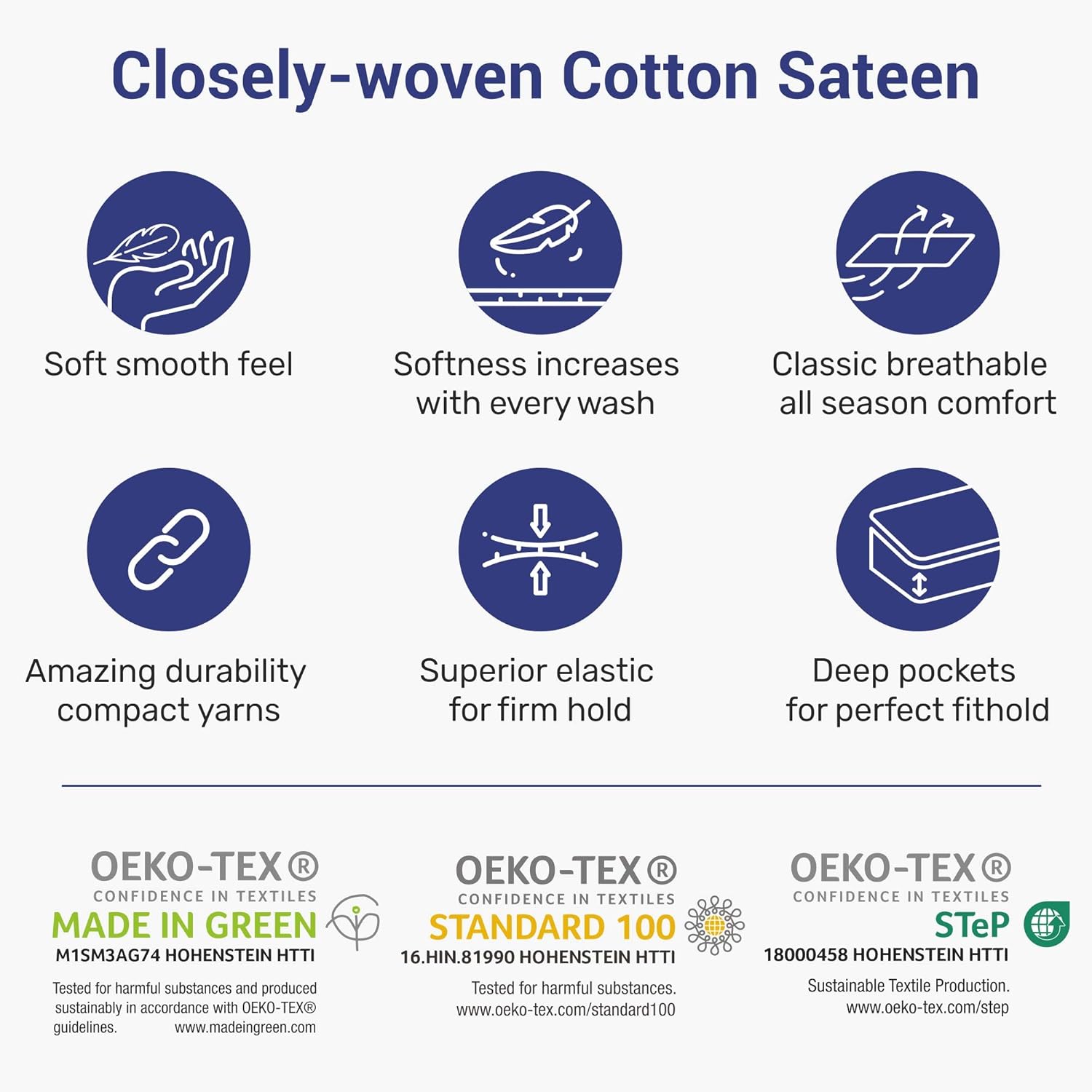 California Design Den 400 Thread Count 100% Cotton 1 Fitted Sheet Only, Pure White Queen Fitted Sheet, Long - Staple Combed Pure Natural Cotton Sheet, Soft & Silky Sateen Weave: Home & Kitchen