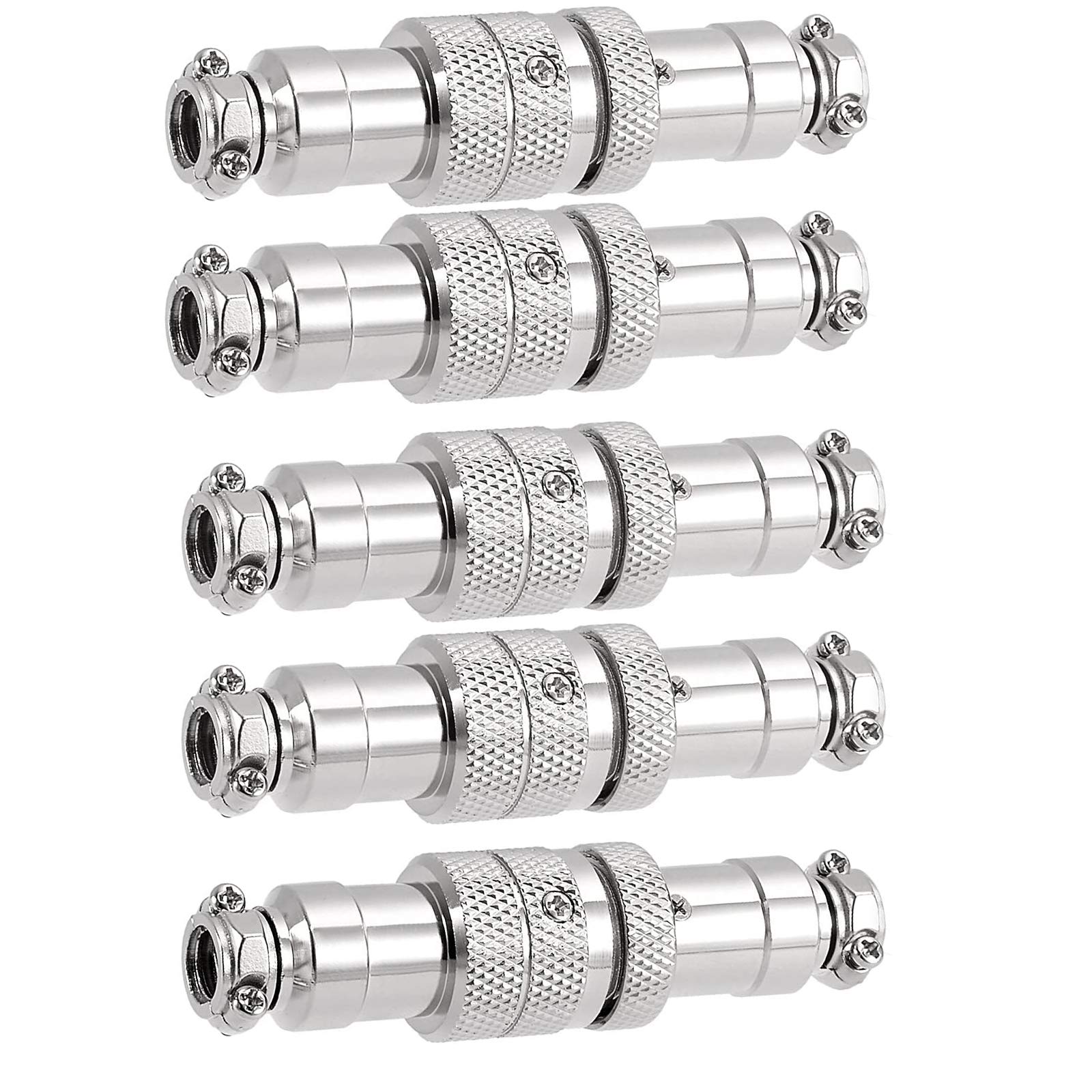 5Pcs 5Pin Aviation Connector,GX16 16mm Aviation Connector Plug Docking Femal & Male Circular Connector