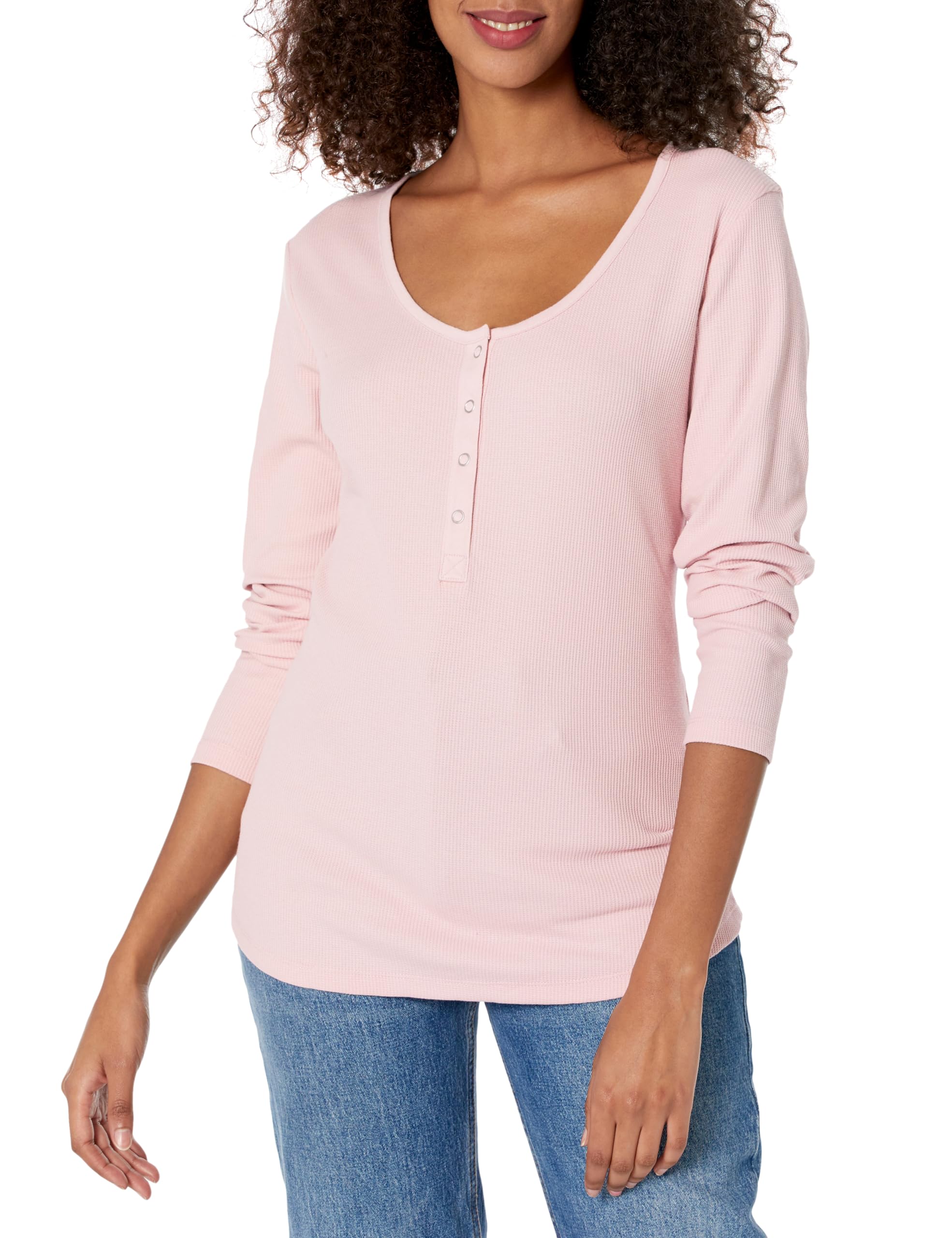Eddie Bauer Women’s Thermal Snap Henley, Pale Lavendar