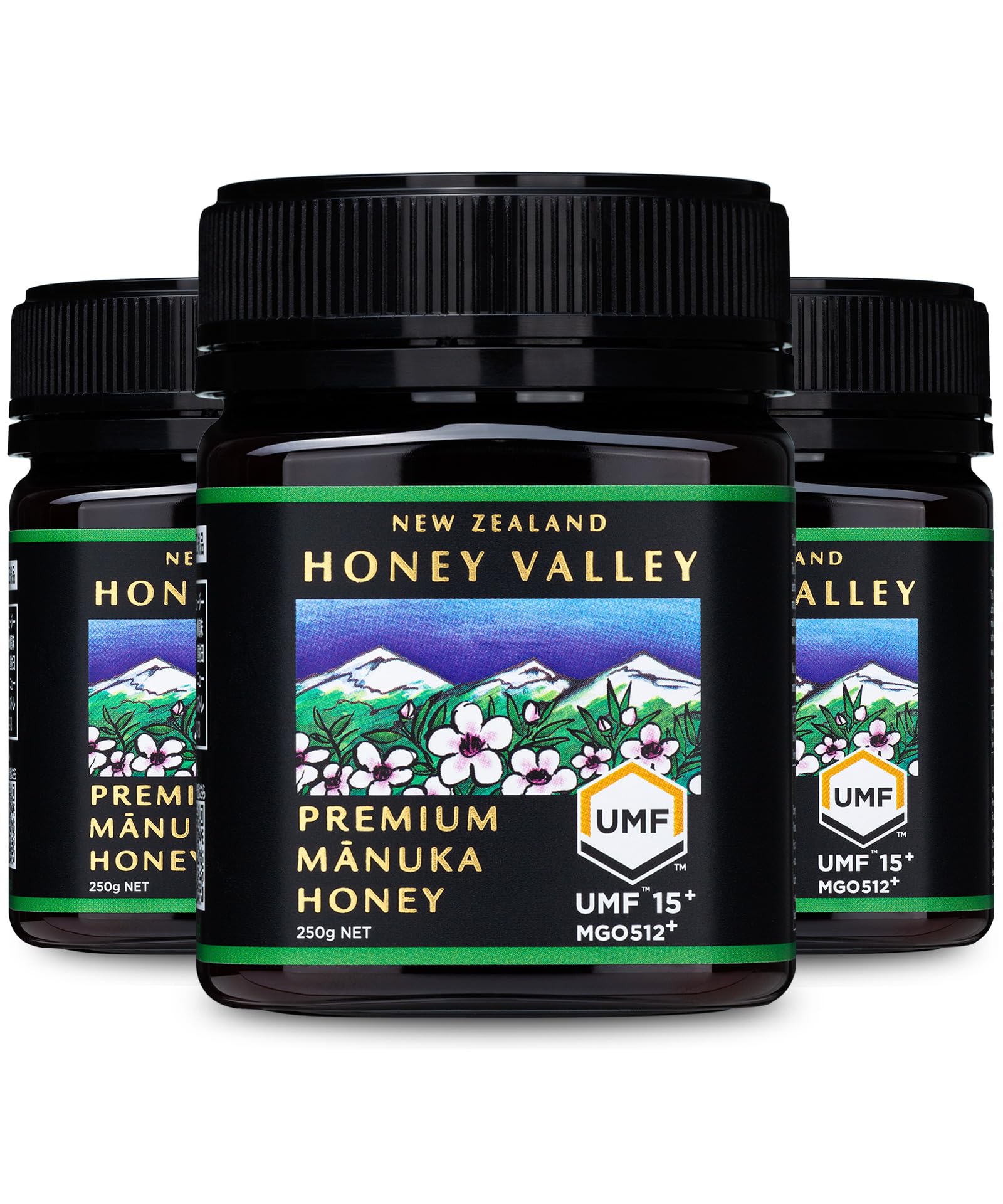 HONEY VALLEY プレミアム マヌカハニー UMF15+ MGO512+ 250g 3個セット 正規品 100% Pure New Zealand Honey ハニーバレー の商品画像