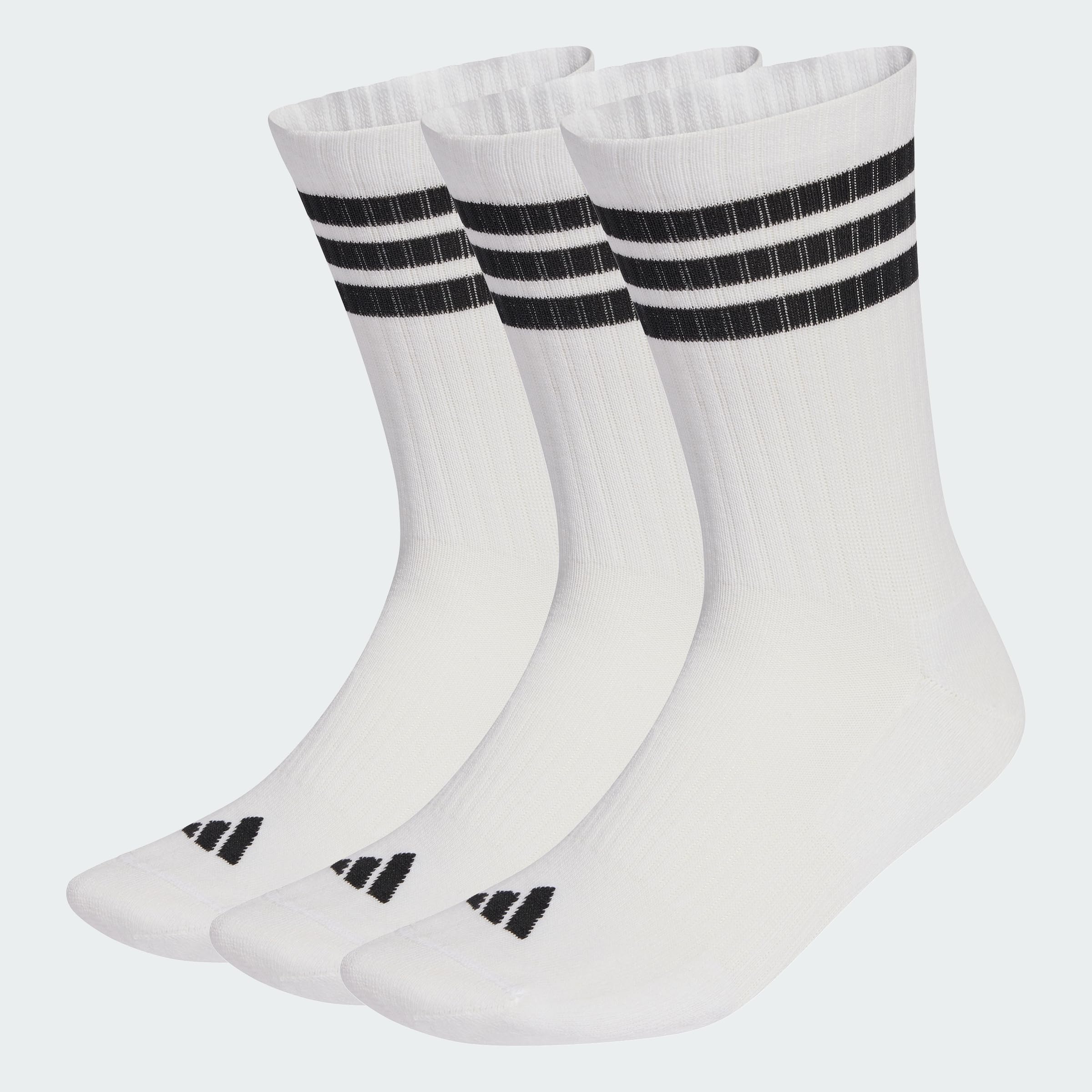 adidas Unisex 3Stripes Cushioned Sportswear Crew Socks 3 Pair Pack, white/black/black, 40-42 3