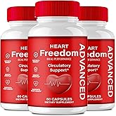 Heart Freedom Capsules, Official HeartFreedom Pills - Energy and Health Maximum Strength, Heart Freedom Circulation Support Capsules, All Natural Glyco Optimizer, Premium Formula Reviews (3 Pack)