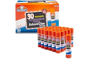 Elmer's Disappearing Purple School Glue Sticks, Washable, 7 Grams, 30 Count - Posters, Back to School, Bulk Pack for Classrooms, #1 Teacher Brand