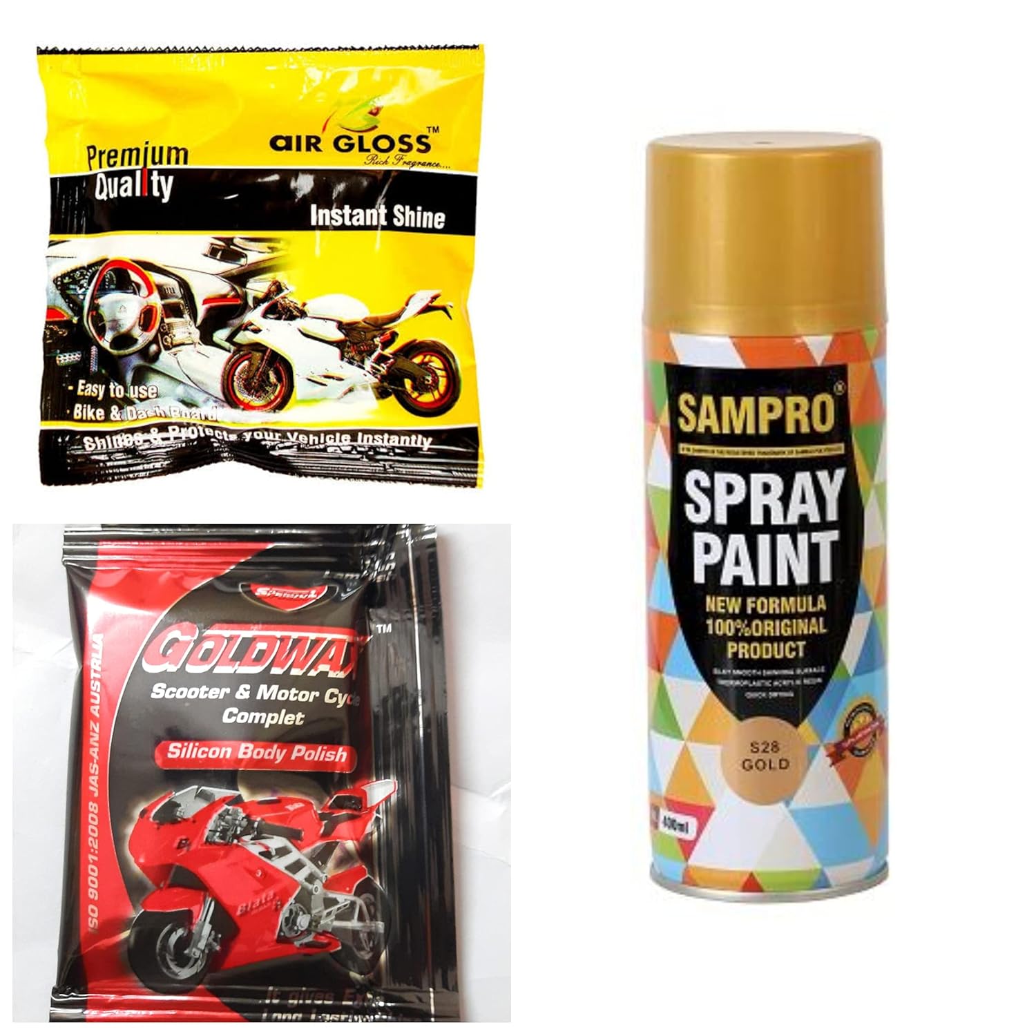 Sampro multipurpose aerosol spray paint GOLD 400ml for hydro dipping
