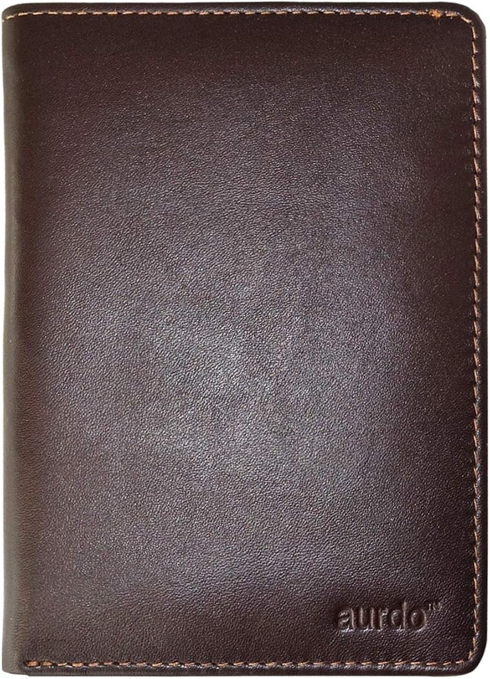 AurDo RFID Blocking Real Leather Passport Holder Cover Case & Travel Wallet for Men & Women (Hunter Natural Brown): Clothing