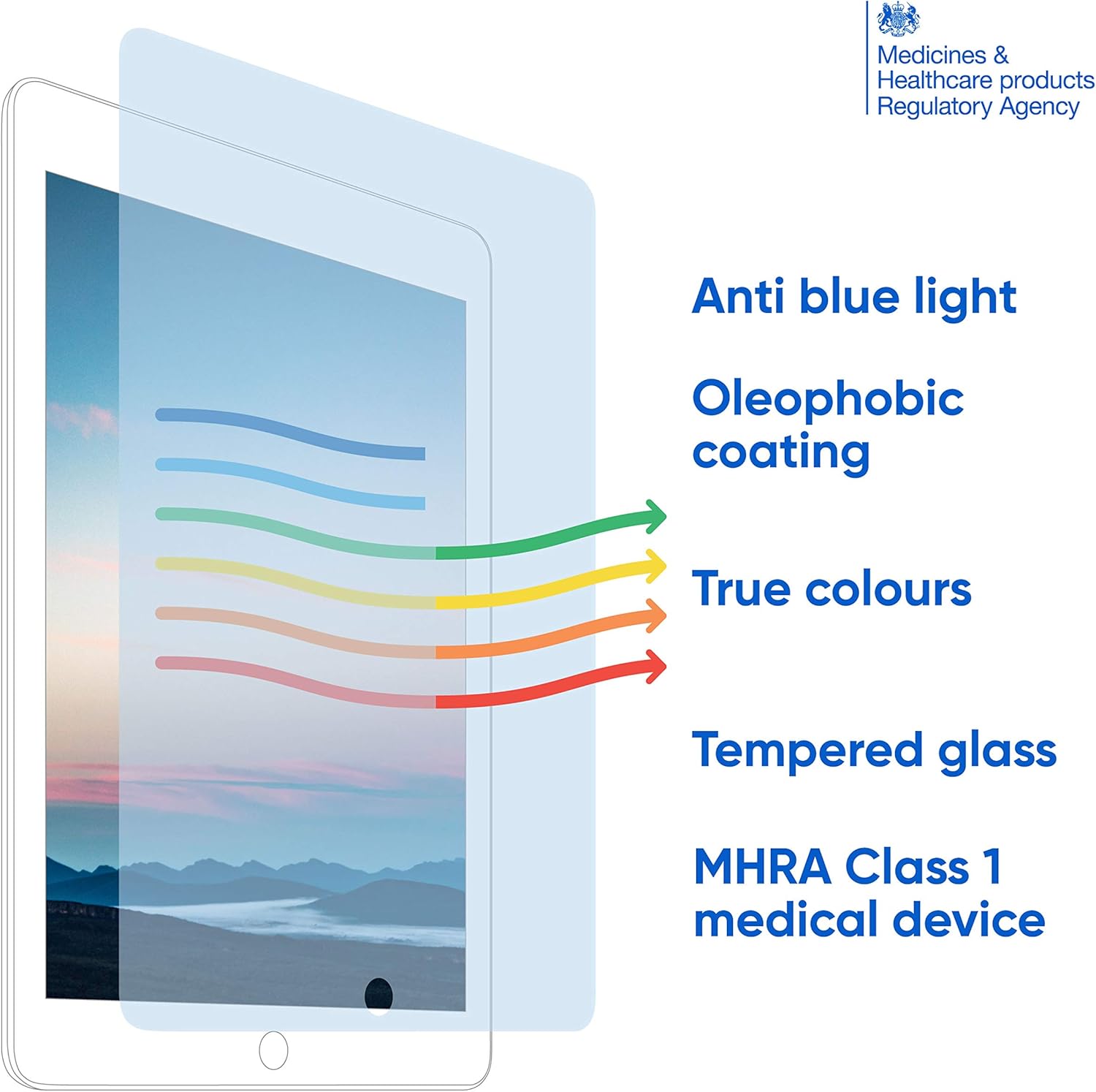 Ocushield Anti Blue Light Tempered Glass Screen Protector for Apple iPad Mini 4/5, Blue Light Filter for iPad Eye Protection - Image 3