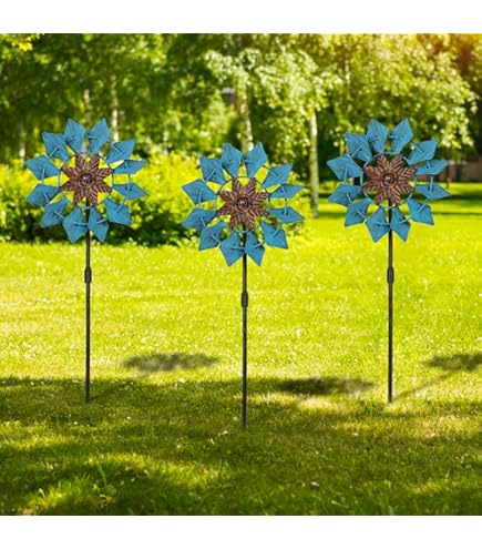 Dualoai Metal Garden Tractor Windmill Tractor Wind Spinner Decorative Waterproof Windmill Statue Pinwheel Stake Ornament For Porch, Green