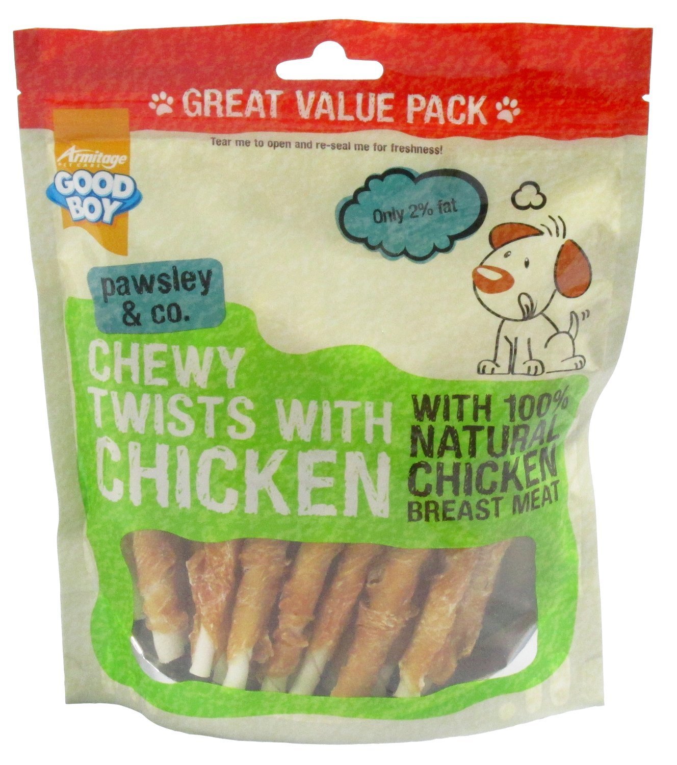 3X Good Boy Waggles and Co Chewy Twists with Chicken 320g VALUE PACK Pack of 3