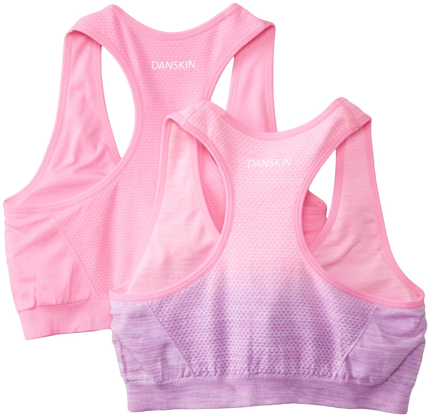 Danskin Womens TwoPack Seamless Sports Bra White/Blue Fish Danskin