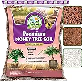 DUSPRO Recycle Money Tree Soil Indoor, Premium Coco Coir Perlite Mix and Pine Bark for Money Tree, Ideal Money Tree Soil for Healthy Growth and Nourishment (6 Quarts)