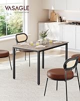 VASAGLE Dining Table 70 x 110 cm Industrial Heather Greige Ink Black KDT081G01 view 2