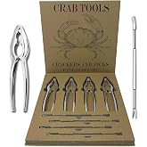 Crab Leg Crackers and Picks, Set of 4 Easy-to-Use Lobster Crackers &amp; Stainless Steel Lobster Picks, Crab Crackers and Tools, Seafood Tool Kit by Smedley &amp; York