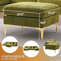 Wrofly U-Shaped Sectional Sofa Couch, 114" Comfy