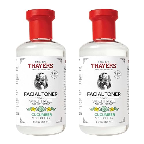 Thayers Alcohol-Free, Hydrating Cucumber Witch Hazel Facial Toner with Aloe Vera Formula, 8.5 Oz (Pack of 2)