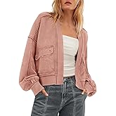 Nirovien Womens Sweatshirt Cardigan Open Front Oversized Sweatshirt Drop Shoulder Long Sleeve Jackets with Pockets