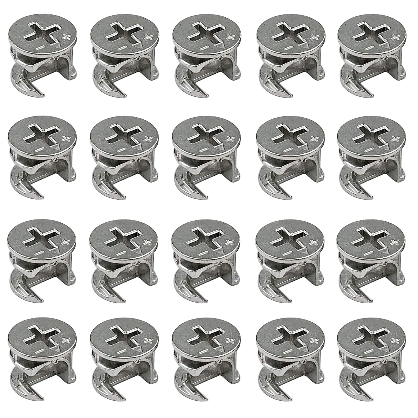 YUTOU 20 PCS Furniture Connecter Cam Lock Fittings 15x12mm Zinc Alloy Eccentric Connector Wardrobe Nuts Fittings for Cabinet Drawer Wardrobe Furniture Panel
