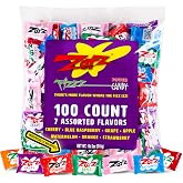 ZOTZ Fizzy Sour Candy Bulk - Retro Italian Hard Candy Individually Wrapped - Classic Nostalgic 7 Assorted Flavors Cherry, Watermelon, Blue Raspberry, Apple, Orange, strawberry &amp; Grape - 100 Pieces Bag for Party Favors, Goodie Bags, Pi&ntilde;ata &amp; Candy Buffet