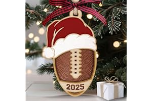 MAPDTWO Football Ornament - Football Ornaments for Christmas Tree - Sports Ornaments for Boys, Coaches, Players, Kids, Men - Gifts for Sports Lovers - 2 Layered Wood Christmas Ornament 2025