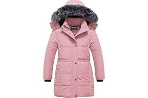 Chrisuno Girl's Long Parka Warm Winter Coat Water Resistant Quilted Puffer Jacket Snow Outwear