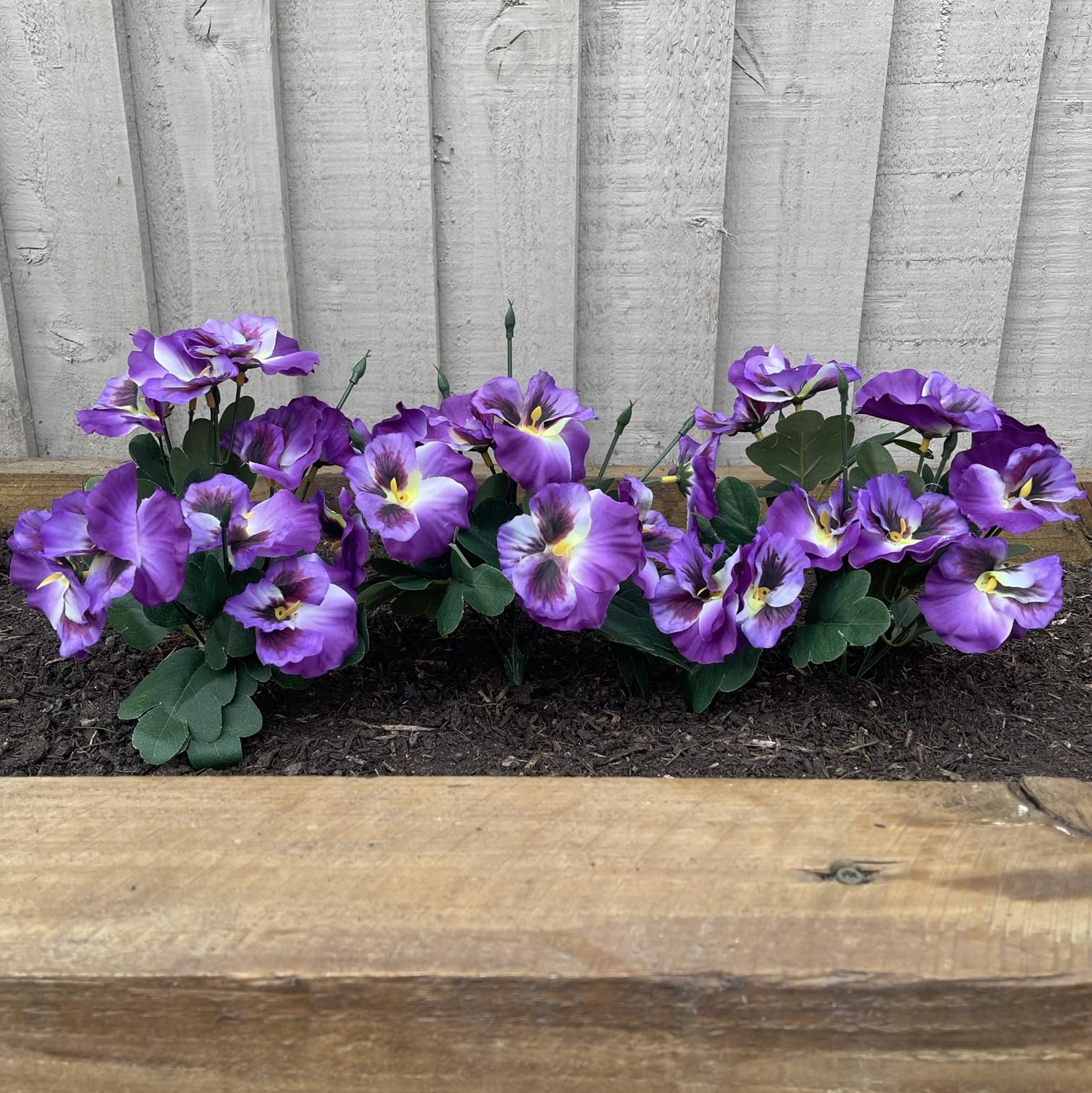 Garden 365 Artificial ​Pansy Flowers - Fake Plants for Outdoor ​or​ Indoor Use - Faux Flower Decorations ​with Fade Resistant Colour - POTS NOT INCLUDED (Purple)