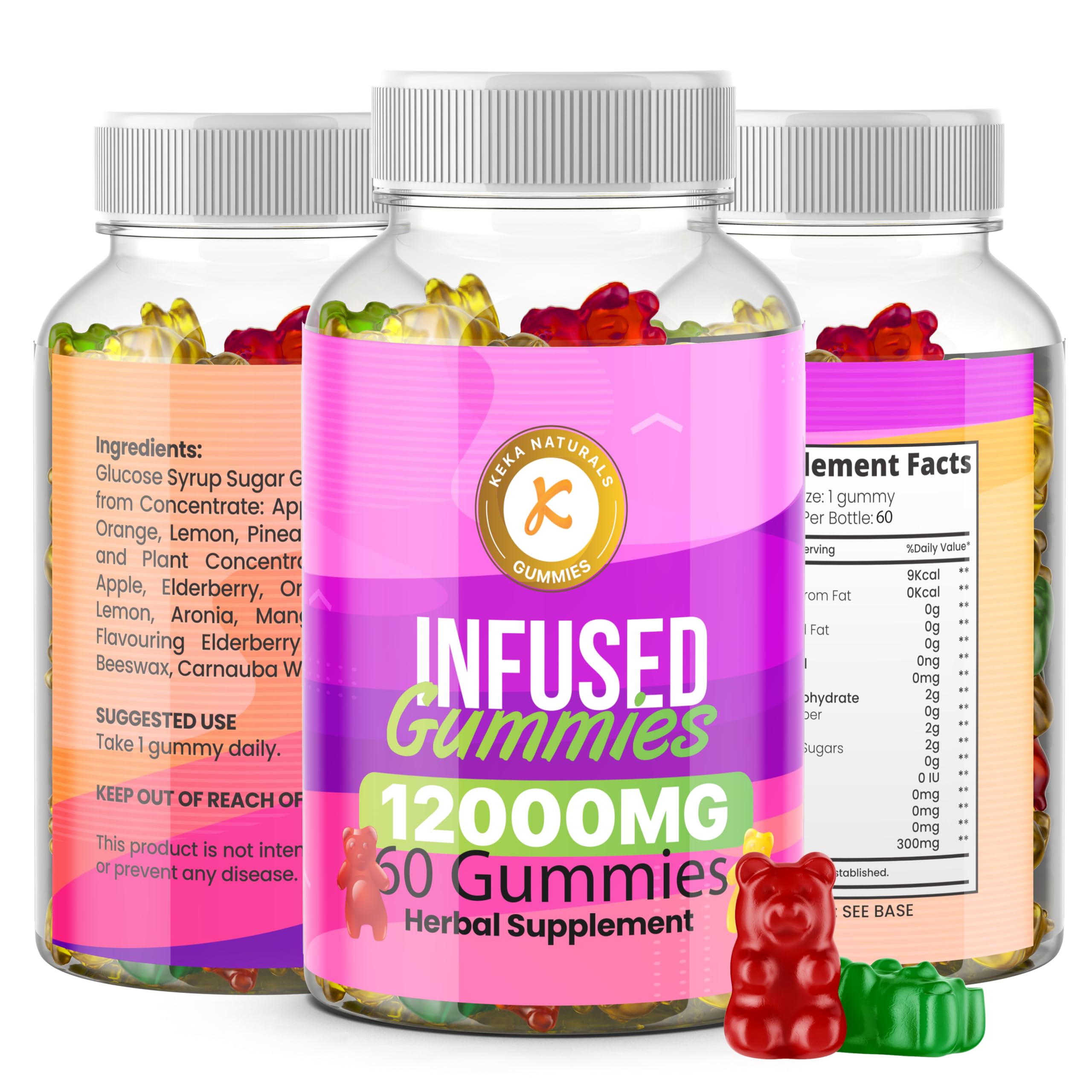 Premium Gummies | 12000mg | 60 Gummies | Max Strength | Made in UK