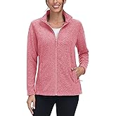 TACVASEN Women's Full Zip Fleece Jacket Lightweight Jacket Womens Winter Warm Coats with 2 Zipper Pockets