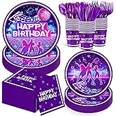 168Pcs Kpop Birthday Decorations K Pop Party Plates Napkins Cups Knives Forks Spoons, Kpop Party Decorations, Serve 24
