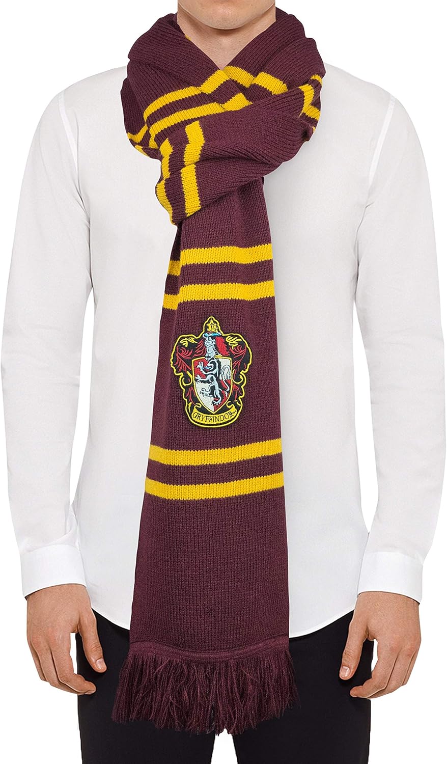 Cinereplicas Harry Potter Scarf - Deluxe Edition - 98" - Official - Ultra Soft Knitted Fabric (Gryffindor): Home & Kitchen