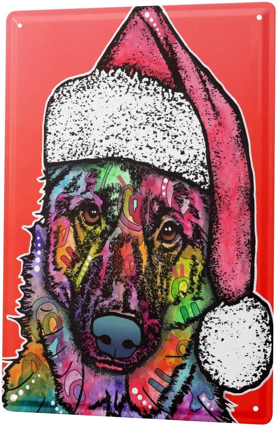 Dreamawsl Tin Sign Metal Plate - Animal Shelter German Shepherd Christmas Good Friends Father Mother Gift Sign Decoration 12 x 8 inches