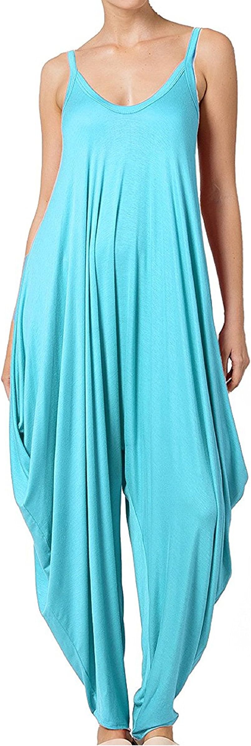 ZJ Clothes Women's Thin Strap Romper Baggy Harem Jumpsuit Playsuit