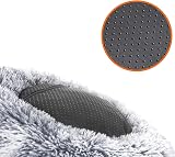 Feandrea Plush Donut Dog Bed Cat Bed Calming Round Cushion Grey 50cm view 6