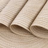 SHACOS Round Placemats and Coasters Set of 6 Beige Woven 38 cm 10 cm view 3