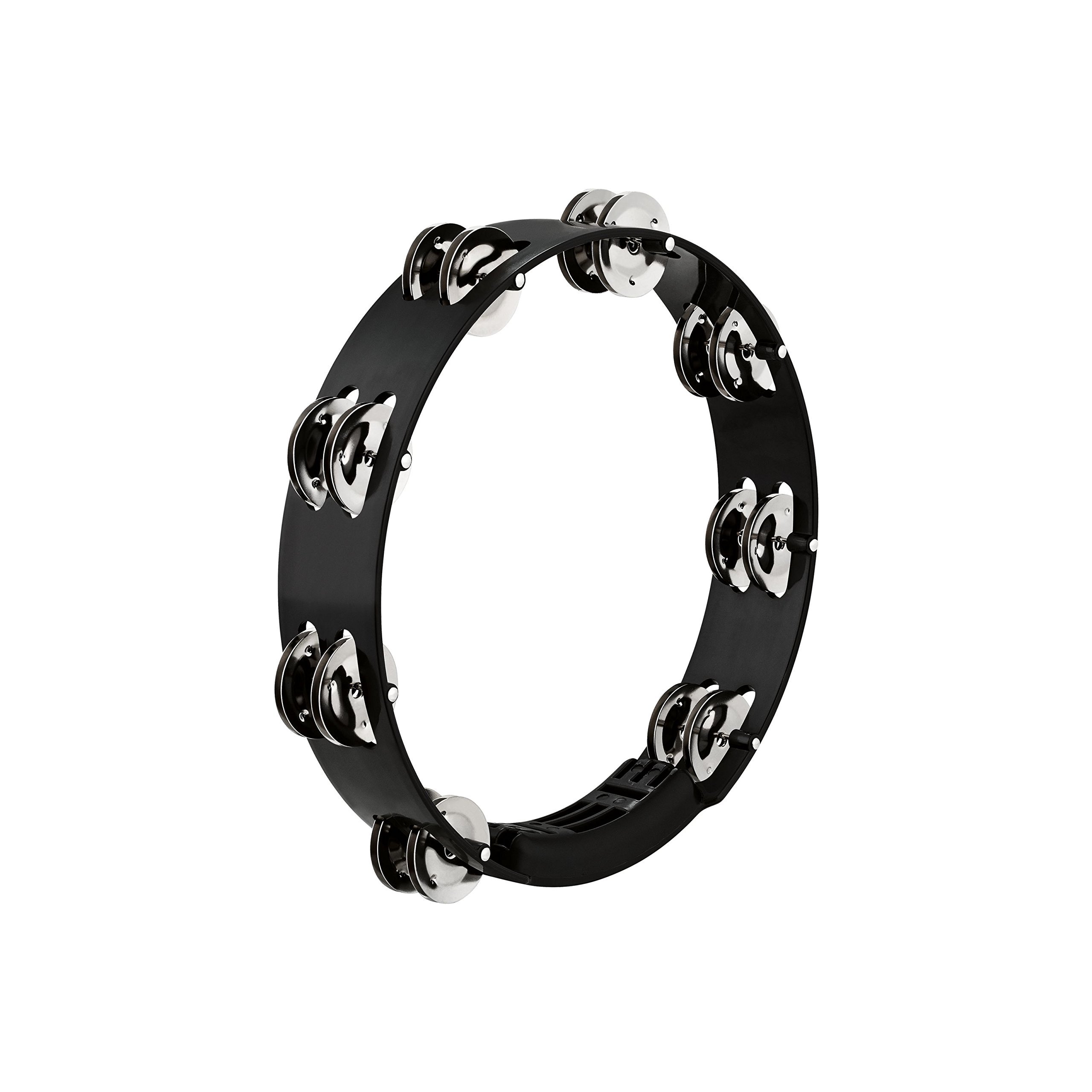 Meinl Percussion Headliner Tour Tambourine - 2-Row Tambourine - 10-inch Diameter - ABS Plastic / Steel, Black / Silver (HTT10BK)