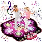 KIZJORYA Dance Mat for Kids, Upgraded Switchable 4 & 6 Button Mode Electronic Dance Pad with Bluetooth-9 Levels, Light Up Chi