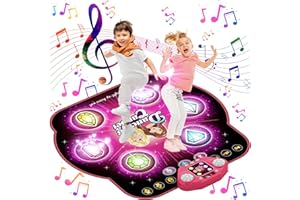 KIZJORYA Dance Mat for Kids, Upgraded Switchable 4 & 6 Button Mode Electronic Dance Pad with Bluetooth-9 Levels, Light Up Children Music Game Mat, Toys for Girls Boys Ages 3-12