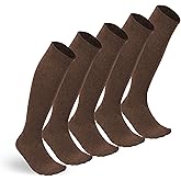 BB BROTHER BROTHER 5 Pairs Over the Calf Dress Socks for Men, Breathable Combed Cotton, Handlinked Toe, US 7-10