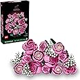 LEGO Botanicals Bouquet of Pink Roses Artificial Flowers - Building Blocks for Adults, Ages 18+ - Flowers for Home Office, Sh