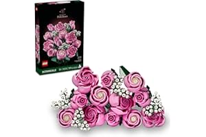 LEGO Botanicals Bouquet de roses artificielles – Blocs de construction pour adultes, à partir de 18 ans – Fleurs pour la mais