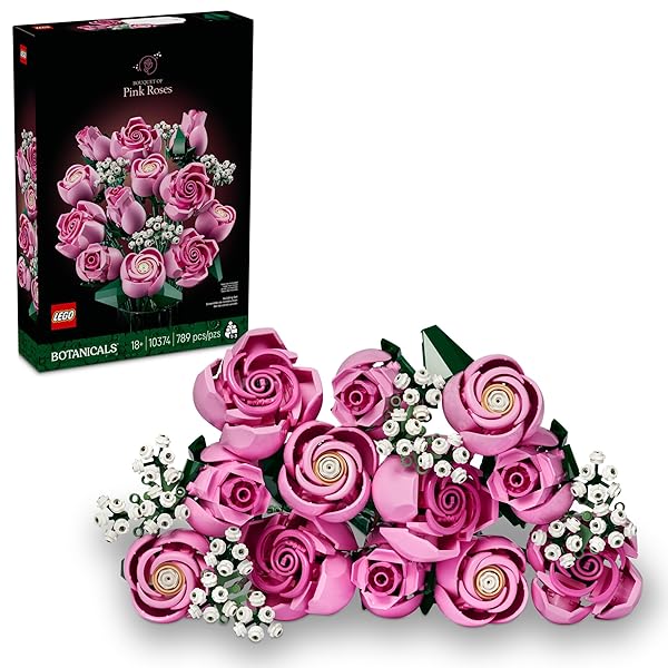 LEGO BOTANICALS BOUQUET OF PINK ROSES ARTIFICIAL FLOWERS...