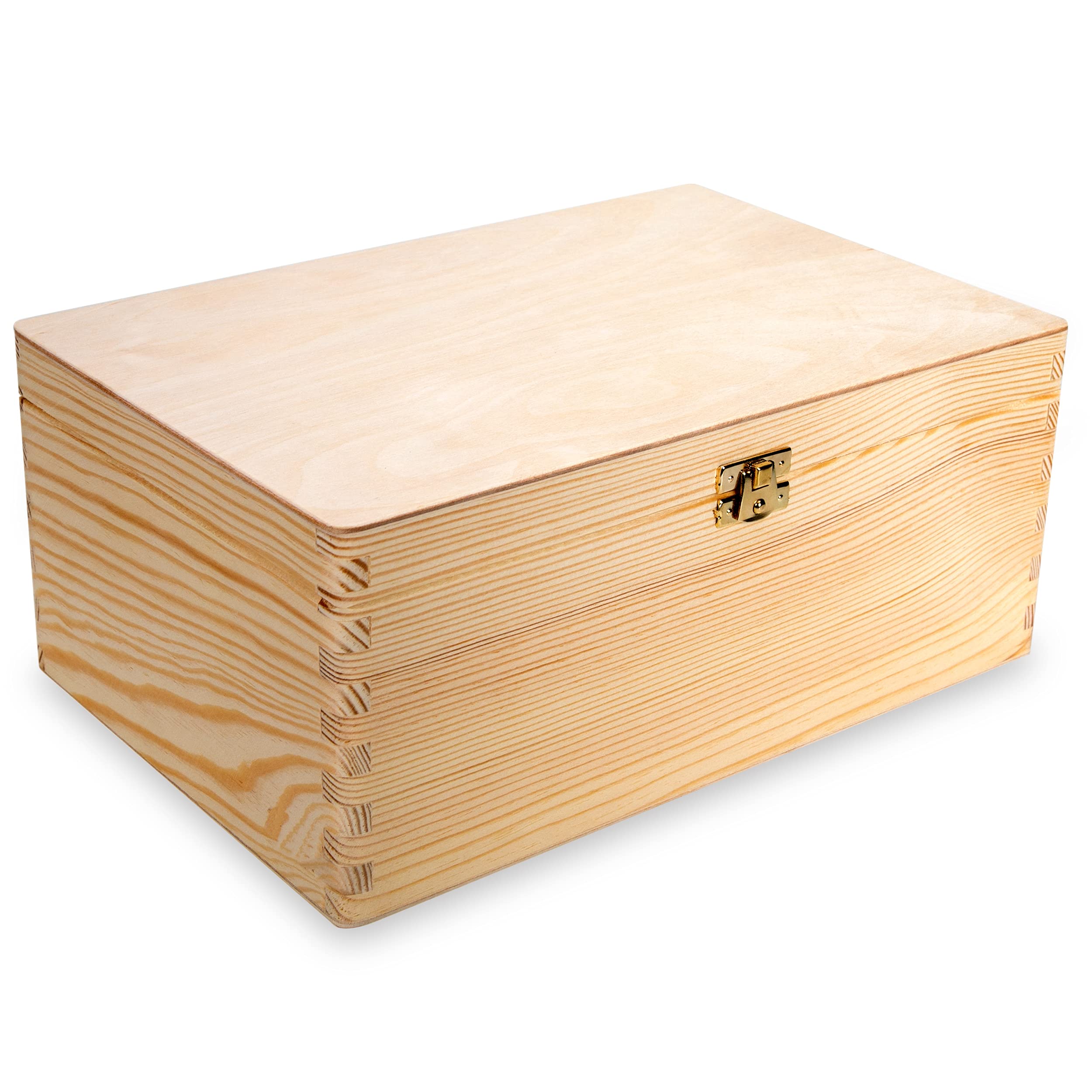 Wooden Box with Lid Wooden Box Storage Box Decorative 30 x 20 x 13.5 cm Wooden Box Natural Wood Box Memory Box Craft & Gift Box
