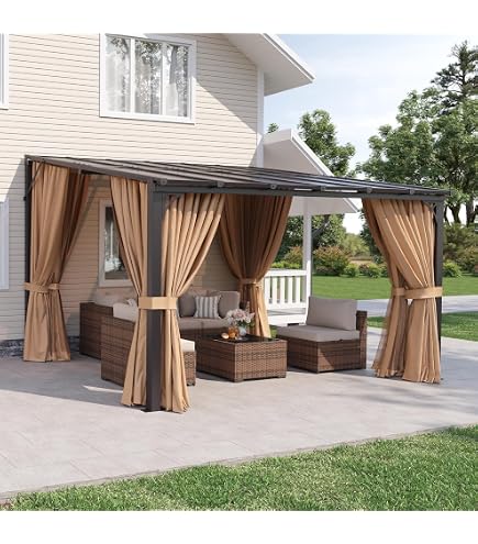 Amazon.com : Aoxun 10'x12' Lean to Gazebo with Mosquito Net and