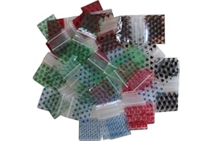 100-1.5" x 1.5" 1515 Small Zipper Lock Baggies Craft Resealable Plastic Baggy 2 Mil Zipper Poly Bags (Mix 10 Designs 100 Bags