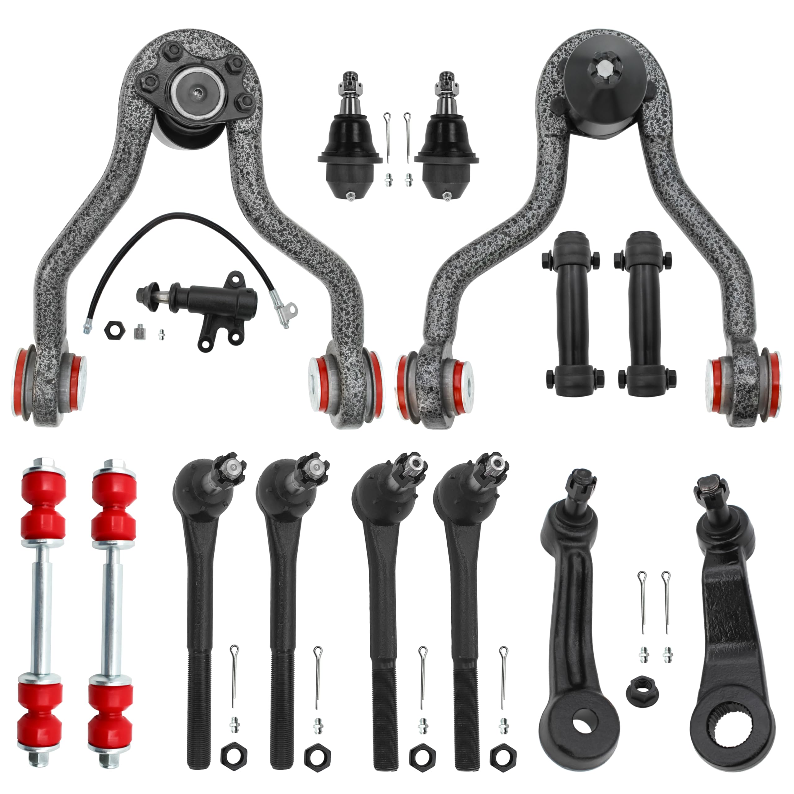 Photo 1 of 15pc Front End Suspension Kit with Polyurethane for 1995-1999 Chevy GMC K1500/K2500, Tahoe, Yukon, Cadillac Escalade 4WD – Stamped Steel Lower Control Arms