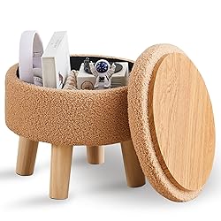Wimarsbon Storage Ottoman, Modern Round Footrest