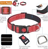 haapaw Reflective Dog Collar with Neoprene Padding Adjustable Nylon view 2