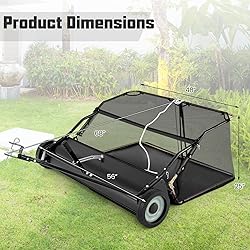 Goplus 48" Lawn Sweeper Tow Behind, Yard Sweeper