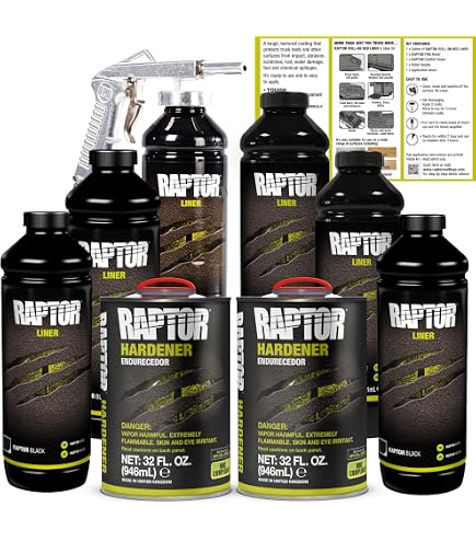 Amazon.com: U-POL Raptor Black 0820VG with Spray Gun Bed Liner Kit
